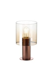 Brandroot Table Lamp, 1 Light E27, Mocha/Amber Fade Glass