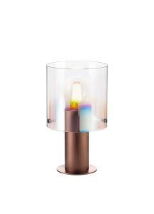 Brandroot Table Lamp, 1 Light E27, Mocha/Iridescent Fade Glass