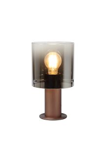 Brandroot Table Lamp, 1 Light E27, Mocha/Smoke Fade Glass