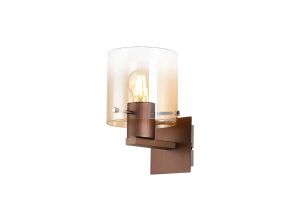 Brandroot Single Switched Wall Lamp, 1 Light, E27, Mocha/Amber Fade Glass