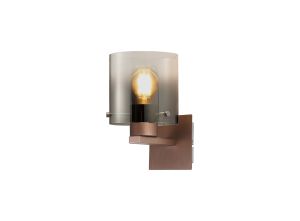 Brandroot Single Switched Wall Lamp, 1 Light, E27, Mocha/Smoke Fade Glass