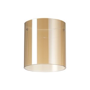 Brandroot Ribbed 140 x 150mm Glass, Narrow Inner Lines, Amber