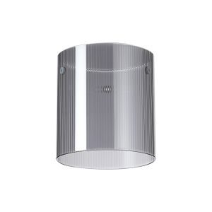 Brandroot Ribbed 140 x 150mm Glass, Narrow Inner Lines, Smoke