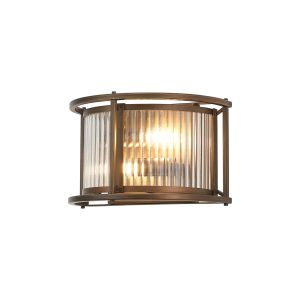 Lyon Wall Light, 2 x E14, Bronze/Clear Glass