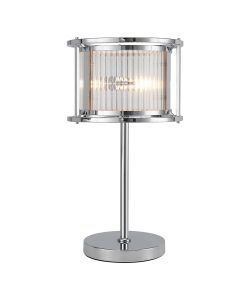 Lyon Table Lamp, 2 x E14, Polished Chrome/Clear Glass