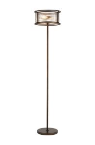 Lyon Floor Lamp, 3 x E14, Bronze/Clear Glass