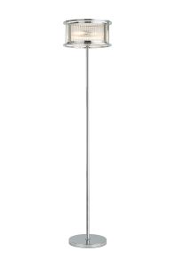 Lyon Floor Lamp, 3 x E14, Polished Chrome/Clear Glass
