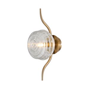 Corte 1 Light Wall/Flush Light With 160mm Glass, Brass/Clear