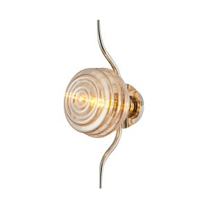 Corte 1 Light Wall/Flush Light With 160mm Glass, Polished Nickel/Amber