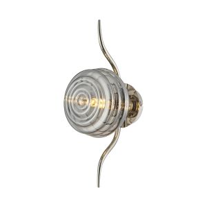 Corte 1 Light Wall/Flush Light With 160mm Glass, Polished Nickel/Smoke
