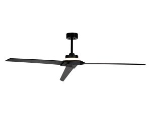 Brisa 175cm 20W LED Dimmable Light With 40W Reversible Fan, 2700-5000K Remote & APP Control, Black, Reversible Blades, 1400lm, IP44, 5yrs Warranty