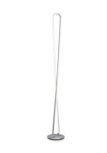 Bucle Floor Lamp 50W LED 3000K, 4300lm, Dimmable, Silver / Polished Chrome /  / Frosted Acrylic, 3yrs Warranty