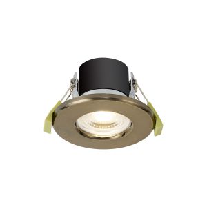Byron 5W, Triac Dimmable 3CCT 3000K/4000K/5500K LED Fire Rated Downlight, Antique Brass, Cut Out: 60mm, 550lm, IP65, DRIVER INC, 60° Deg, 5yrs Wrnty