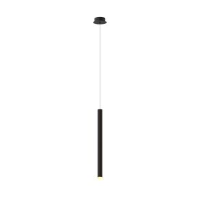 Cala 52cm Tube 1 Light 2.55m Pendant, 6W LED, 3000K, 420lm, Sand Black, 3yrs Warranty