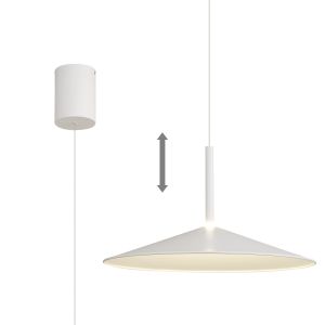Calice 48cm Rise And Fall Pendant Dimmable, 16W LED, 3000K, 1200lm, White, 3yrs Warranty