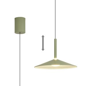 Calice 32cm Rise And Fall Pendant, 9W LED, 3000K, 800lm, Green/White, 3yrs Warranty