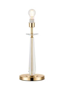 Arena 45cm Table Lamp WITHOUT SHADE, 1 Light E27, French Gold/Clear Crystal