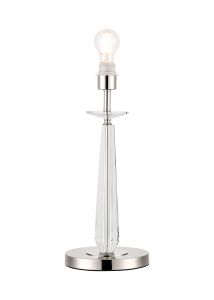Arena 45cm Table Lamp WITHOUT SHADE, 1 Light E27, Polished Nickel/Clear Crystal