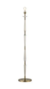 Arena Floor Lamp WITHOUT SHADE, 1 Light E27, Antique Brass/Clear Crystal
