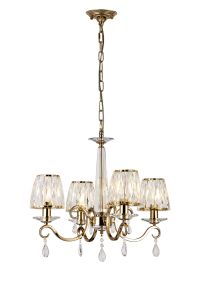 Arena 55cm Pendant, 4 Light E14, French Gold/Clear Crystal Shade (A)