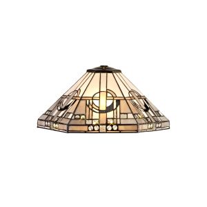 Kiddily, Tiffany 40cm Shade Only Suitable For Pendant/Ceiling/Table Lamp, White/Grey/Black/Clear Crystal