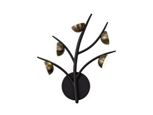 Giada 5 Light Wall Lamp, 5 x 3W LED, 3000K, 825lm, Black/Antique Brass, 3yrs Warranty