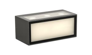 Cancun Wall Light, 10.5W LED, 3000K, 885lm, Dark Grey, IP65, 3yr Warranty