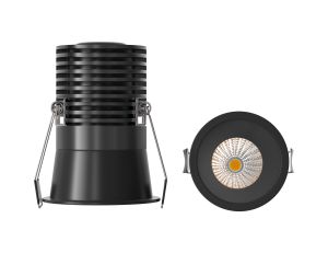 Cane 7.5cm Spotlight, 12W LED, 3000K, 900lm, Black, Cut Out: 74mm, Driver Included, 3yrs Warranty