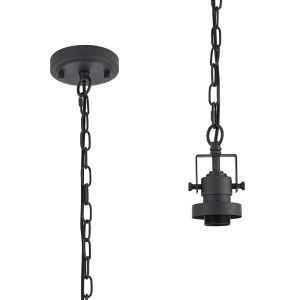 Rina 12cm Single Pendant (FRAME ONLY), 1 Light Adjustable E27, Anthracite