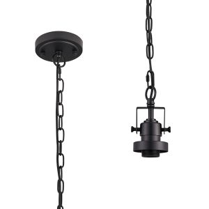 Rina 12cm Single Pendant (FRAME ONLY), 1 Light Adjustable E27, Black