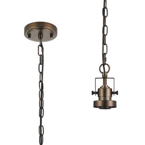 Rina 12cm Single Pendant (FRAME ONLY), 1 Light Adjustable E27, Bronze