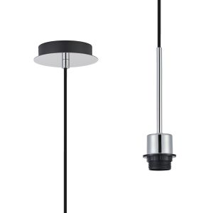 Carrie 12cm Polished Chrome 1 Light E27 Universal Single Pendant (FRAME ONLY), Suitable For A Vast Selection Of Shades