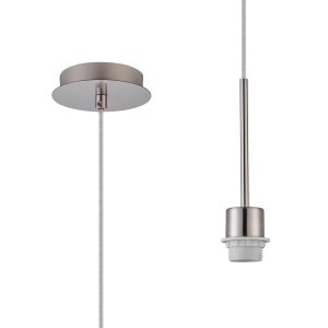 Carrie 12cm Satin Nickel 1 Light E27 Universal Single Pendant (FRAME ONLY), Suitable For A Vast Selection Of Shades