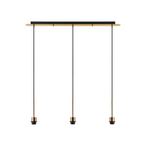 Carrie Antique Gold 3 Light Linear E27 Universal Pendant (FRAME ONLY), Suitable For A Vast Selection Of Shades