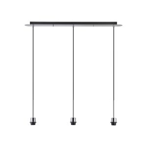Carrie Polished Chrome 3 Light Linear E27 Universal Pendant (FRAME ONLY), Suitable For A Vast Selection Of Shades
