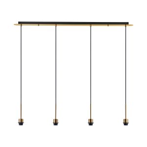 Carrie Antique Gold 4 Light Linear E27 Universal Pendant (FRAME ONLY), Suitable For A Vast Selection Of Shades
