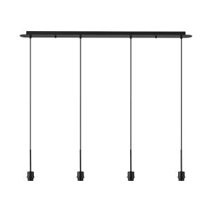 Carrie Satin Black 4 Light Linear E27 Universal Pendant (FRAME ONLY), Suitable For A Vast Selection Of Shades