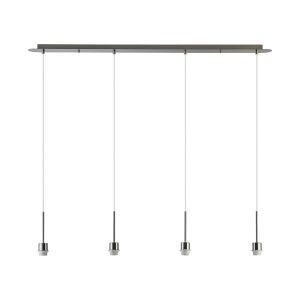 Carrie Satin Nickel 4 Light Linear E27 Universal Pendant (FRAME ONLY), Suitable For A Vast Selection Of Shades