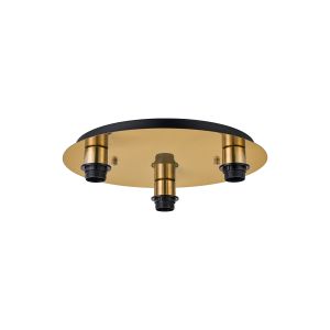 Carrie 40cm Antique Gold 3 Light E27 Universal Flush Ceiling (FRAME ONLY), Suitable For A Vast Selection Of Shades
