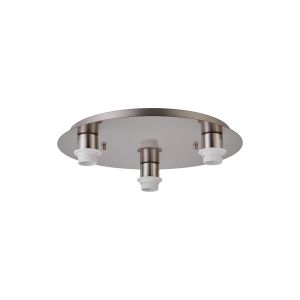Carrie 40cm Satin Nickel 3 Light E27 Universal Flush Ceiling (FRAME ONLY), Suitable For A Vast Selection Of Shades