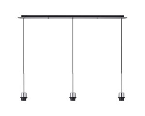 Carrie 1.4m Polished Chrome 3 Light E27 Universal Pendant (FRAME ONLY), Suitable For A Vast Selection Of Shades