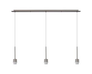 Carrie 1.4m Satin Nickel 3 Light E27 Universal Pendant (FRAME ONLY), Suitable For A Vast Selection Of Shades