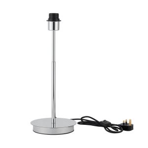 Carrie Polished Chrome E27 Universal Table Lamp, Suitable For A Vast Selection Of Shades