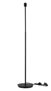 Carrie Satin Black E27 Universal Floor Lamp, Suitable For A Vast Selection Of Shades