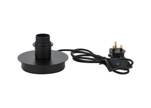 Carrie Satin Black E27 Universal Base Table Lamp, Suitable For A Vast Selection Of Shades