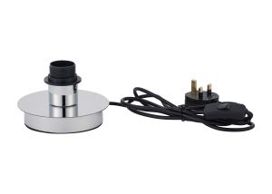 Carrie Polished Chrome E27 Universal Base Table Lamp, Suitable For A Vast Selection Of Shades