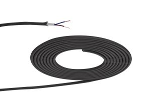 Cavo 1m Grey Braided 2 Core 0.75mm Cable VDE Approved (qty ordered will be supplied as one continuous length)