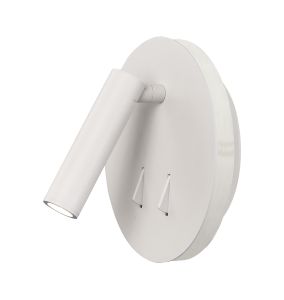 Cayman Round Wall + Reading Light, 6W + 3W LED, 3000K, 620lm Total, Individually Switched, Matt White, 3yrs Warranty