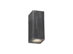 Tiramisu Rectangle Wall Lamp, 2 x GU10, IP54, Black/Silver