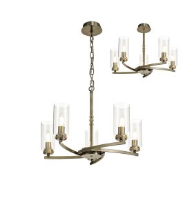 Ginamuro Pendant/Semi Flush, 5 x E14, Antique Brass